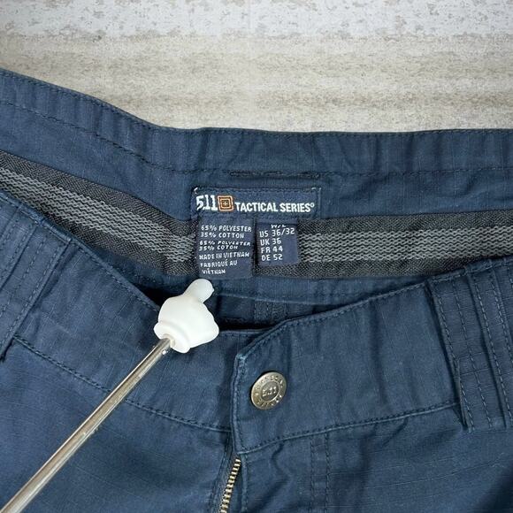 Vintage 5.11 Double Knees Tactical Pants Navy Blue Baggy Fit Cargos 90s - Picture 4 of 5